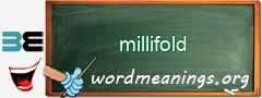 WordMeaning blackboard for millifold